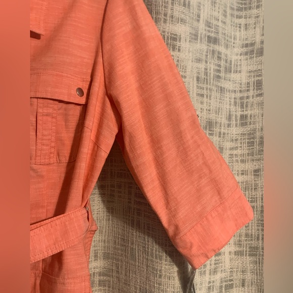 Sharagano Trendy Valencia Orange and Gold Dress Size 16 - Picture 4 of 10